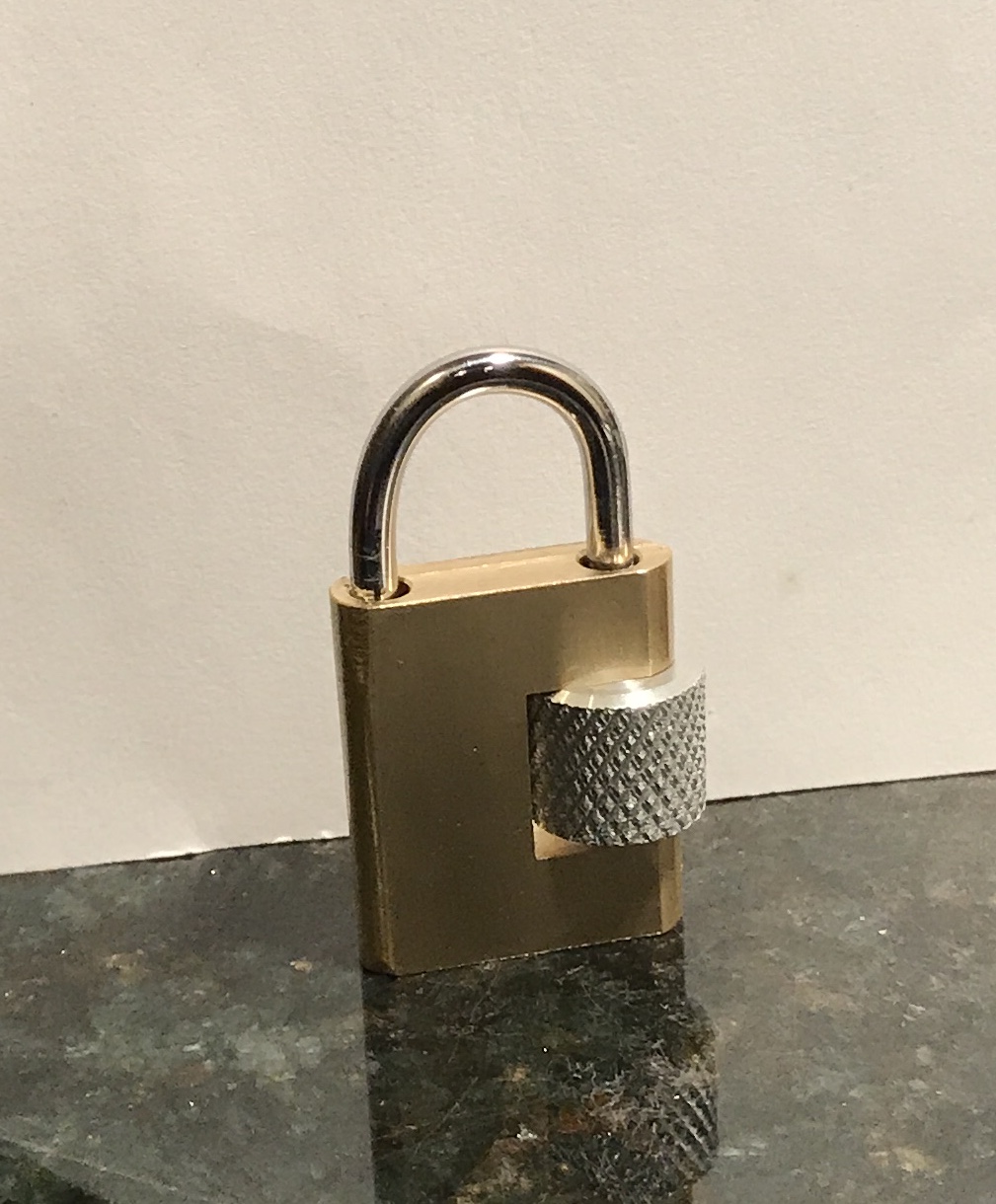 The lock assembled after sanding and polishing